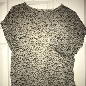 BB DAKOTA see thru black and white cheetah top